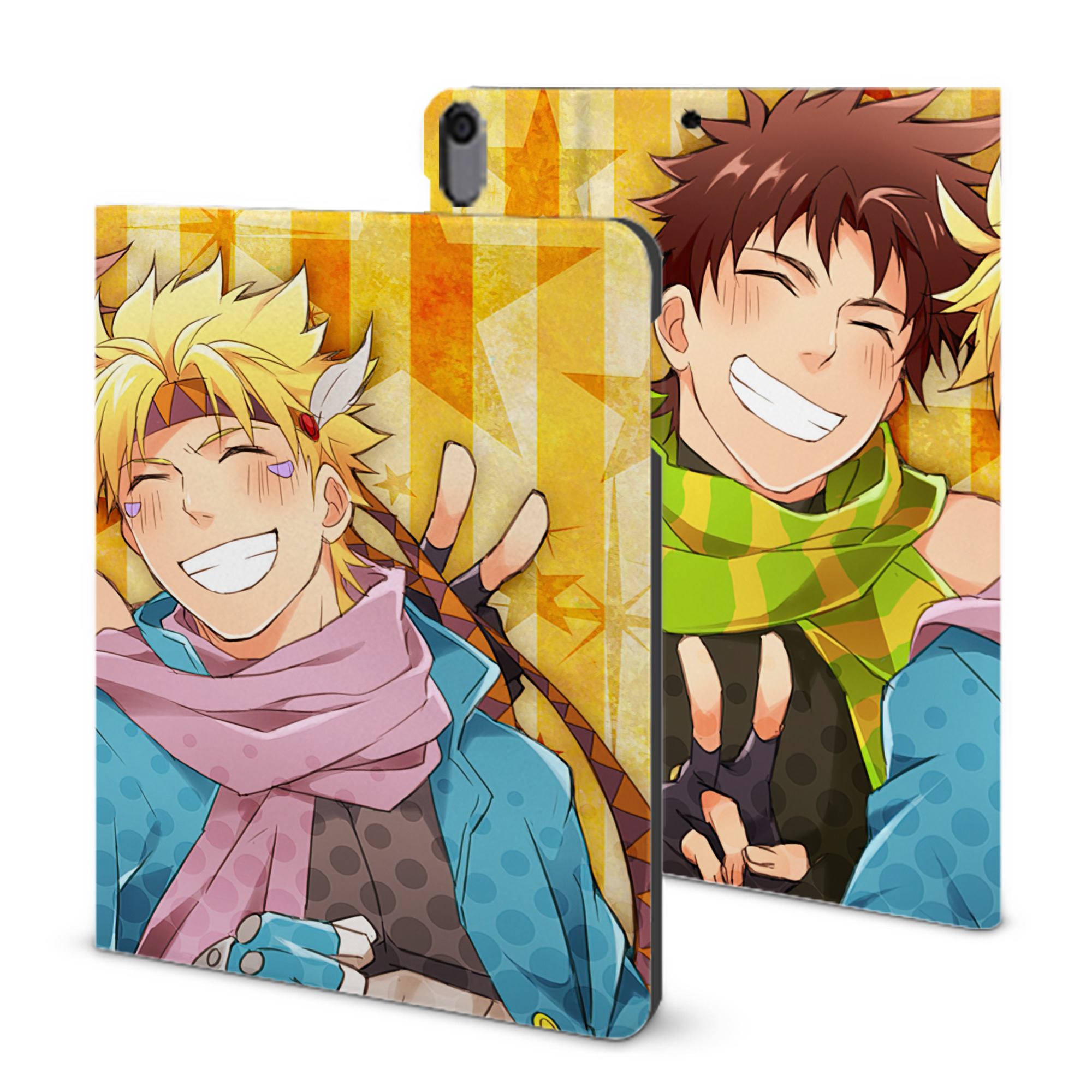 （画像用） ジョジョの奇妙な冒険 JoJo's Bizarre Adventure IPad ケース ブック型 PUレザー TPU 耐衝撃 軽量 薄型 ペン収納なし 全面保護 IPad 各モデル対応